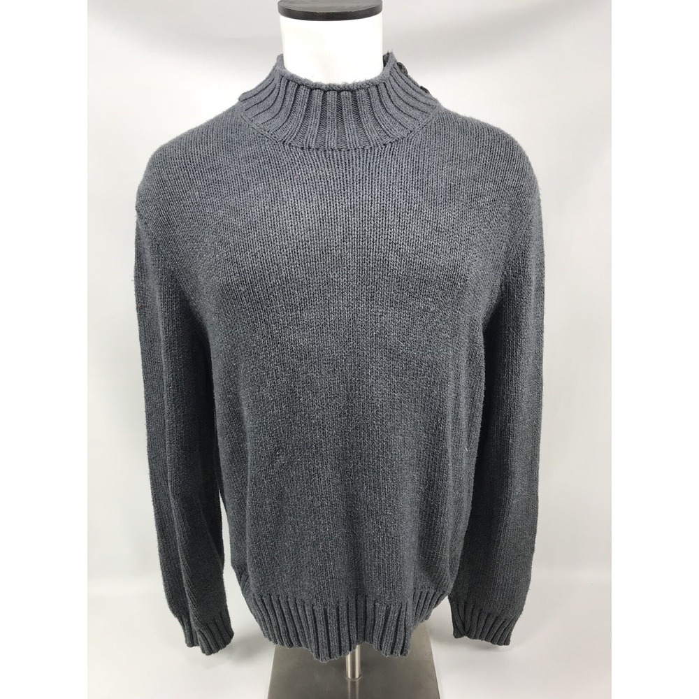 Polo Ralph Lauren Button Neck Sweater‎ Gray Cotton Mens Size XL